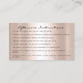 Aftercare Instructies Brows Roos Microblading Visitekaartje (Achterkant)