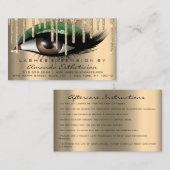 Aftercare Instructies Eyelash Extension Mint Gold Visitekaartje (Voorkant / Achterkant)