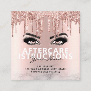 Aftercare Instructies Lash Grote tekstruimte Vierkante Visitekaartje
