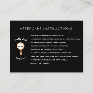 AfterCare voor Lash Extensions Salon Visitekaartje