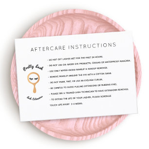 AfterCare voor Lash Extensions Salon Visitekaartje