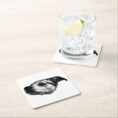 Afterglow Dot Sip — Terriër Vierkante Kartonnen Onderzetter (Insitu)