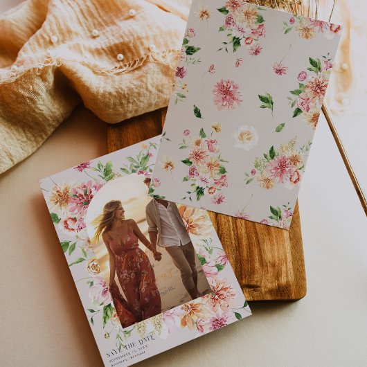 Afterglow Garden Floral Photo Save the Date