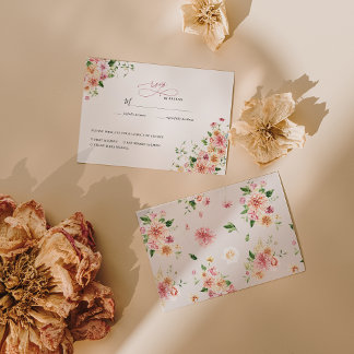 Afterglow Garden Floral Wedding RSVP