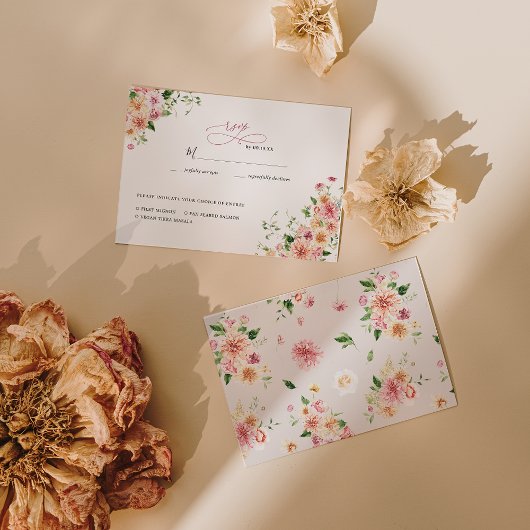 Afterglow Garden Floral Wedding RSVP