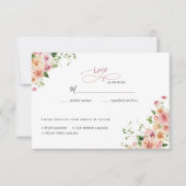 Afterglow Garden Floral Wedding RSVP (Devant)