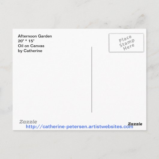 Aftermiddag Garden Briefkaart (Achterkant)