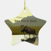 Aftermiddag Moose Keramisch Ornament (Voorkant)