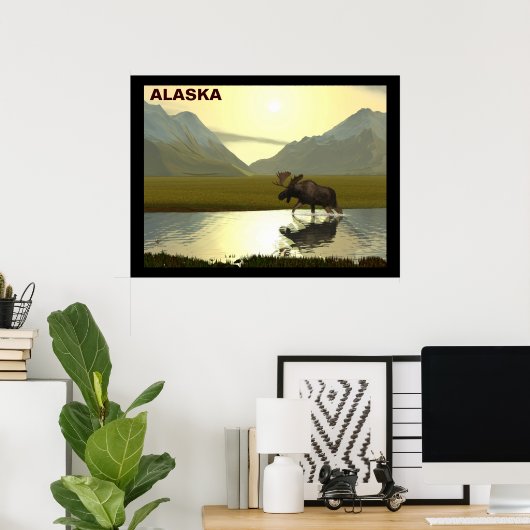 Aftermiddag Moose Poster (Thuiskantoor)