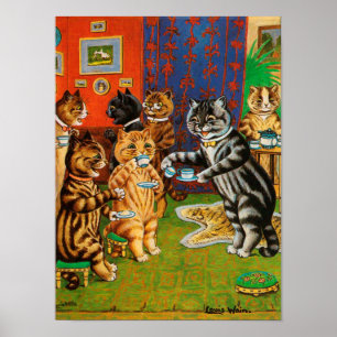 Aftermiddag Tea Cats, Louis Wain Poster