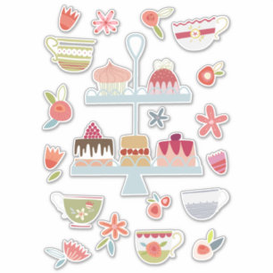 Aftermiddag Tea en Cakes Sticker