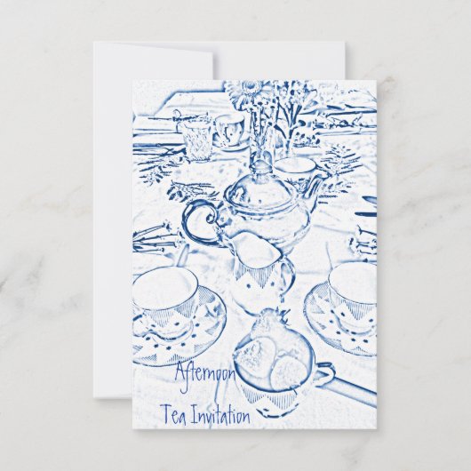 Aftermiddag Tea-uitnodiging Kaart (Voorkant)