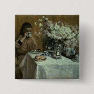 Aftermiddag Tea Vierkante Button 5,1 Cm