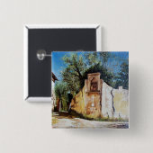 AFTERNOON IN RIMAGGIO/Uitzicht Toscane Vierkante Button 5,1 Cm (Voorkant /achterkant)