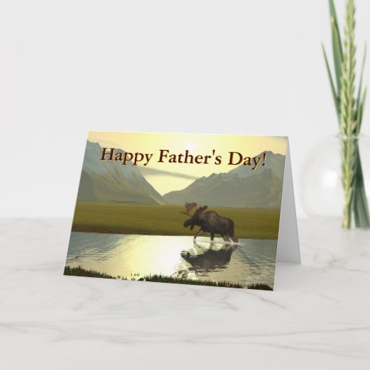 Afternoon Moose Vaderdag Kaart (Voorkant)