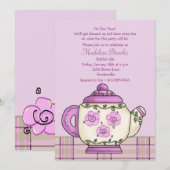 Afternoon Tea Birthday Party Invitation (Devant / Derrière)