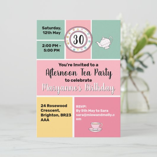 Afternoon Tea Party Fifties stijl retro vibes Kaart (Staand voorkant)