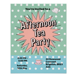 Afternoon Tea Party Fifties stijl retro vibes Perfect Poster