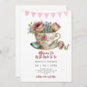 afternoon tea rose nuptiale invitation (Devant / Derrière)