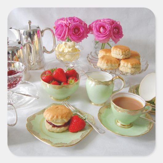 Afternoon Tea Square Stickers (Voorkant)