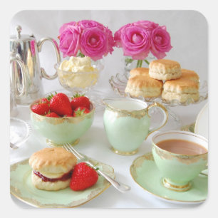 Afternoon Tea Square Stickers