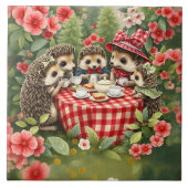 Afternoon Tea with Hedgehogs in Country Garden Tegeltje (Voorkant)