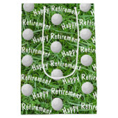 Aftredingsgolf-ballen op Grass Medium Gift Bag Medium Cadeauzakje (Achterkant)