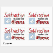 Aftrekken maakt het verschil humor stickers (Vel)