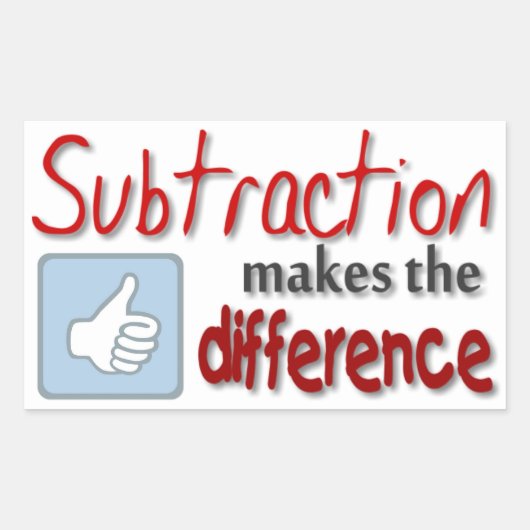 Aftrekken maakt het verschil humor stickers (Voorkant)