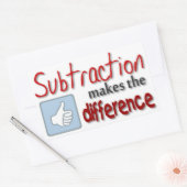 Aftrekken maakt het verschil humor stickers (Envelop)