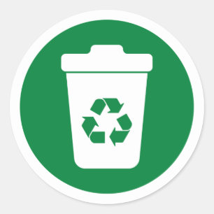 Afval kan Klassieke ronde Sticker groen maken