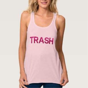 Afval Roze Glitter Tanktop