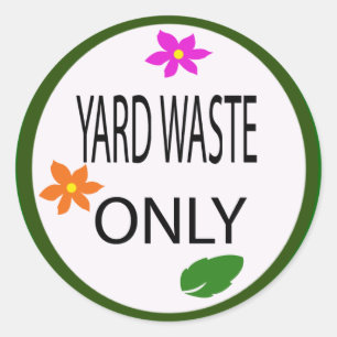 afval van de tuin ronde sticker