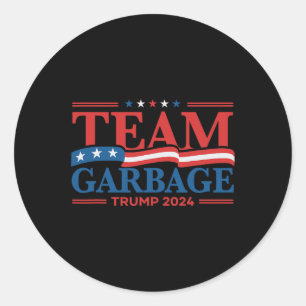 Afval voor Trump 2024 Amerikaanse vlag Vintage Ronde Sticker
