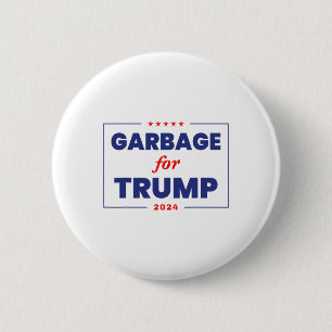 Afval voor Trump 2024 Grappige Trump-supporter 1 Ronde Button 5,7 Cm