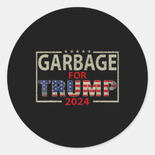 Afval voor Trump 2024 T - shirts Trump Supporter 2 Ronde Sticker