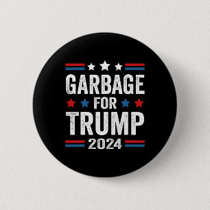 Afval voor Trump 2024 Trump-aanhanger Ronde Button 5,7 Cm