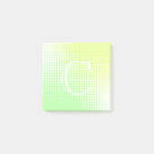 Afvalgeel en groen 2-toongradiënt monogram post-it® notes (Voorkant)