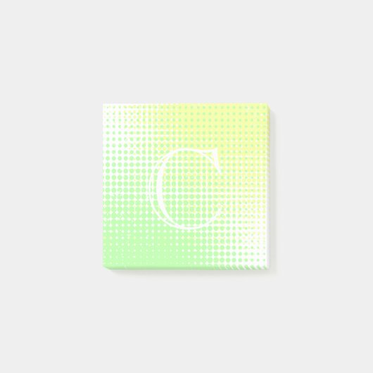 Afvalgeel en groen 2-toongradiënt monogram post-it® notes (Voorkant)