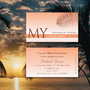 Afvalkoraalgradiënt Palmleder Monogram Visitekaartje