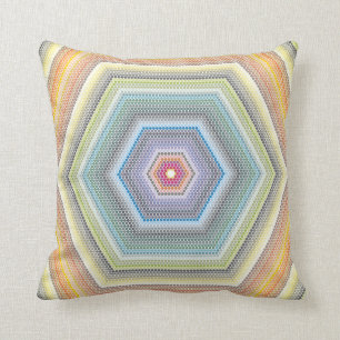 Afvalspiraal van hexagon Geometrische kunst Kussen