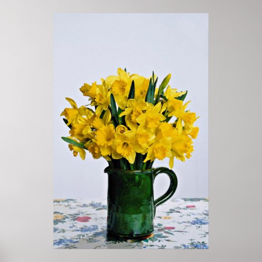 Afvalstoffen in groene vasbloemen poster (Voorkant)