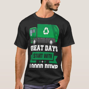 Afvalverwijdering vrachtwagenchauffeur vrachtwagen t-shirt