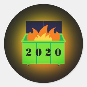 afvalvuur 2020 ronde sticker