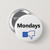 Afwezig, maandag - Button (zwarte tekst) (Voorkant /achterkant)