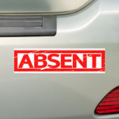 Afwezig Stempel Bumpersticker (Op auto)