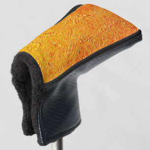 Afwijkende wand met gele en oranje textuur golfheadcover