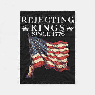 Afwijzing van Kings sinds 1776 Amerikaanse  vlag 4 Fleece Deken