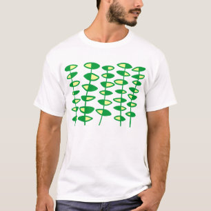 Afwisselende Bladeren Abstract - Groen en Crème T-shirt