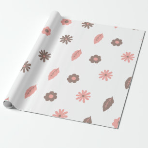 Afwisselende roze toon van papierbloemen cadeaupapier